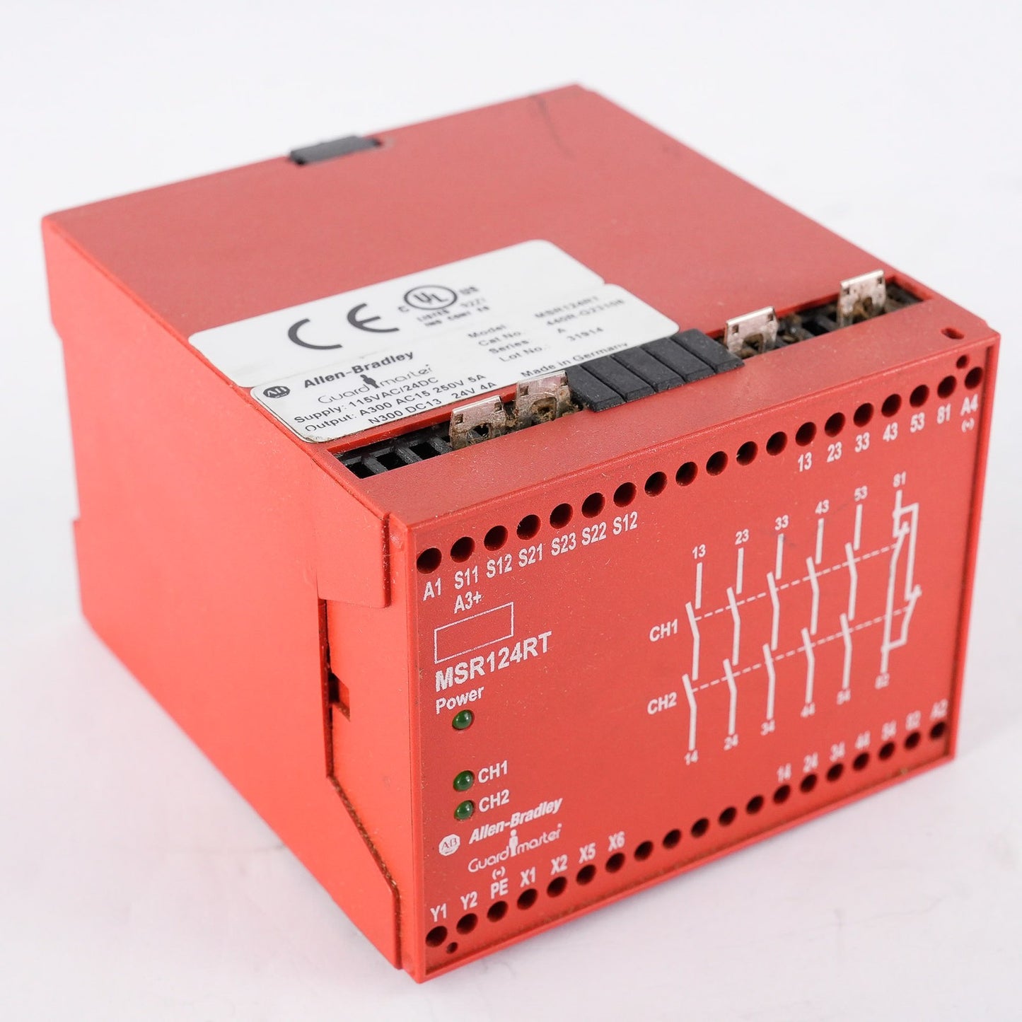 Allen Bradley 440R-G23108 /A Guardmaster MSR124RT Safety Relay 115VAC 250V 5A