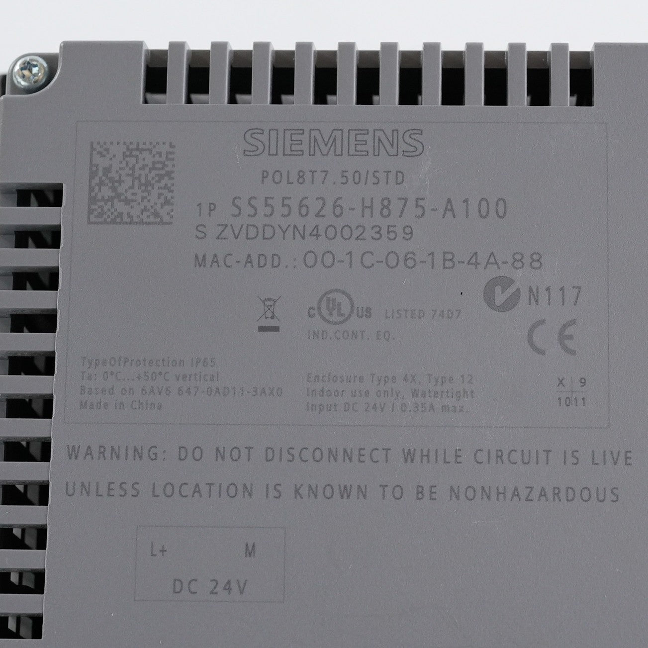 Siemens POL8T7.50/STD Touch Panel S55626-H875-A100 - Open Box