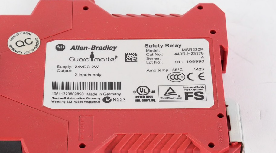 Allen Bradley 440R-H23178 /A Guardmaster MSR220P Safety Relay 24VDC