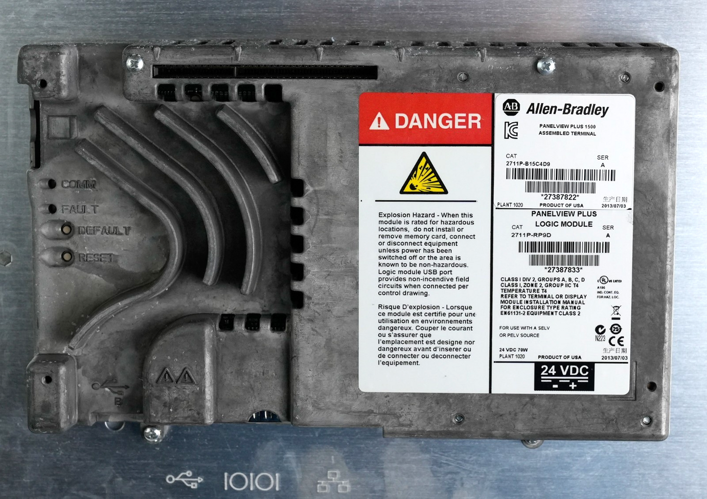 Allen Bradley 2711P-B15C4D9 PanelView Plus 1500 RP9D Logic Module New Old Stock