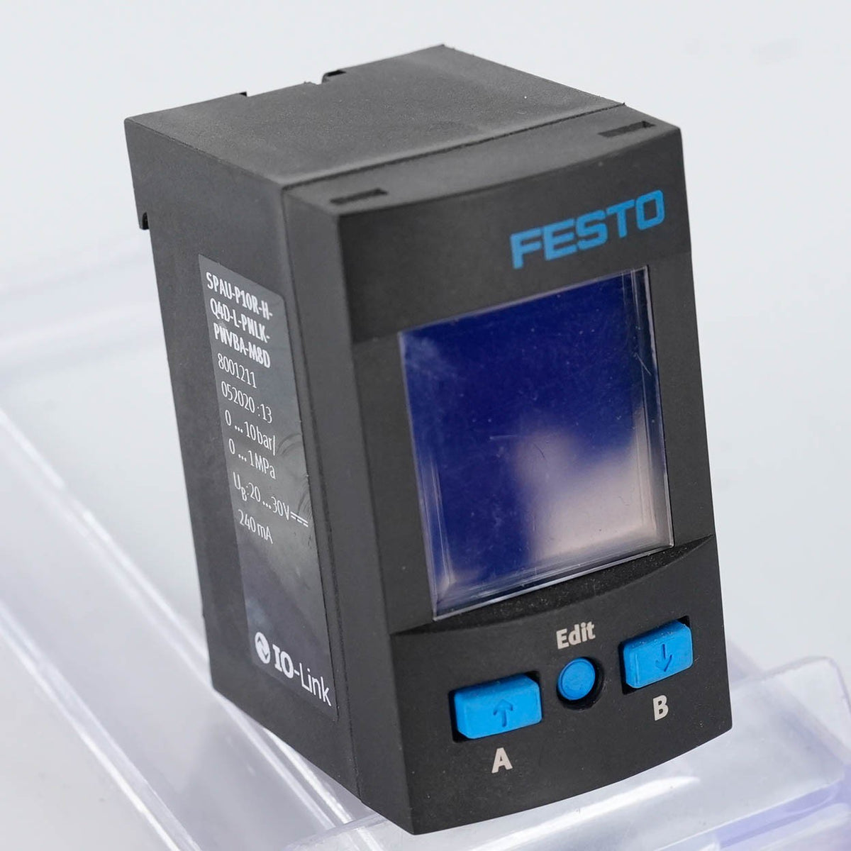 Festo SPAU-P10R-H-Q4D-L-PNLK-PNVBA-M8D Pressure Sensor IO-Link 0 to 10 bar M8 4