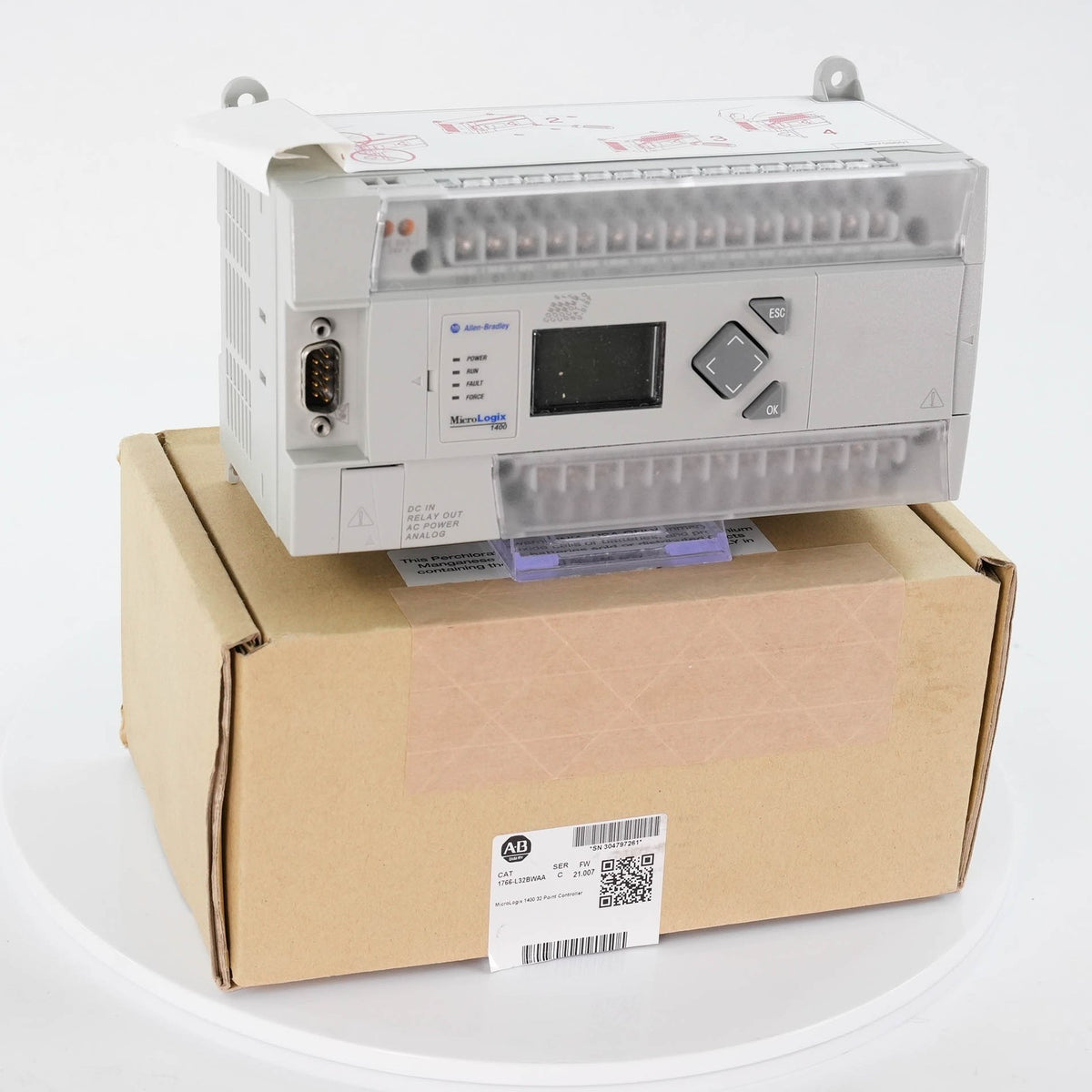 Allen Bradley 1766-L32BWAA MicroLogix 1400 PLC 120/240V AC 1766L32BWAA 32 I/O