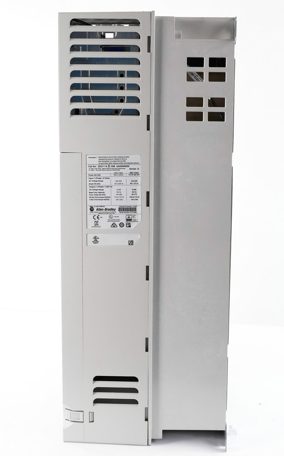 Allen Bradley 20G11ND096AA0NNNNN /A PowerFlex 755 AC Drive 480V 75HP 3-Phase