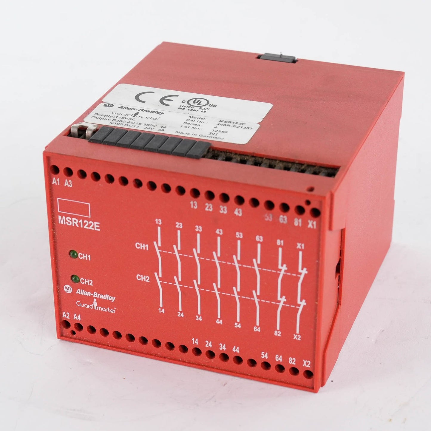 Allen Bradley 440R-E21357 Ser A MSR122E Guardmaster GSR SI Safety Relay 24V DC