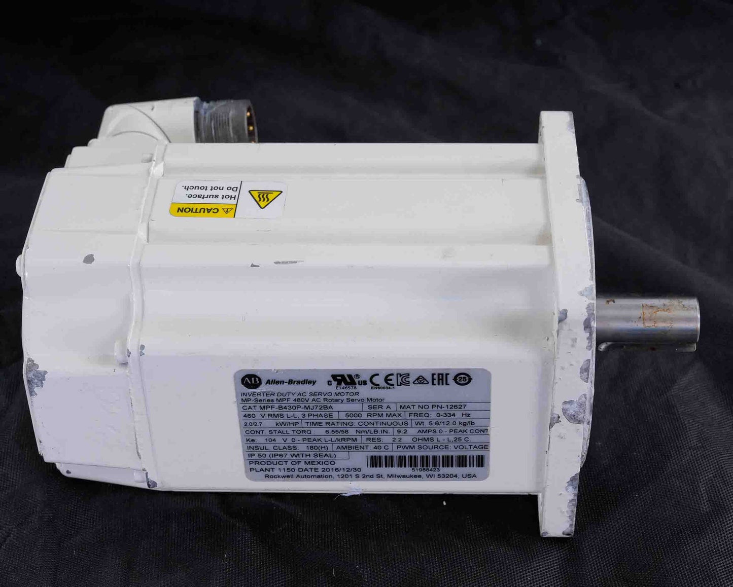 Allen Bradley MPF-B430P-MJ72BA /A Servo Motor 460V 5000RPM MPFB430PMJ72B - USED
