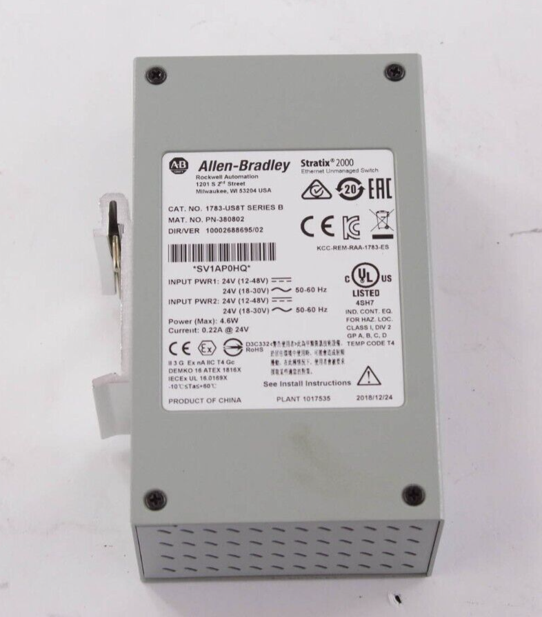 Allen Bradley 1783-US8T / 1783US8T Ser B Stratix 2000 Ethernet Unmanaged Switch