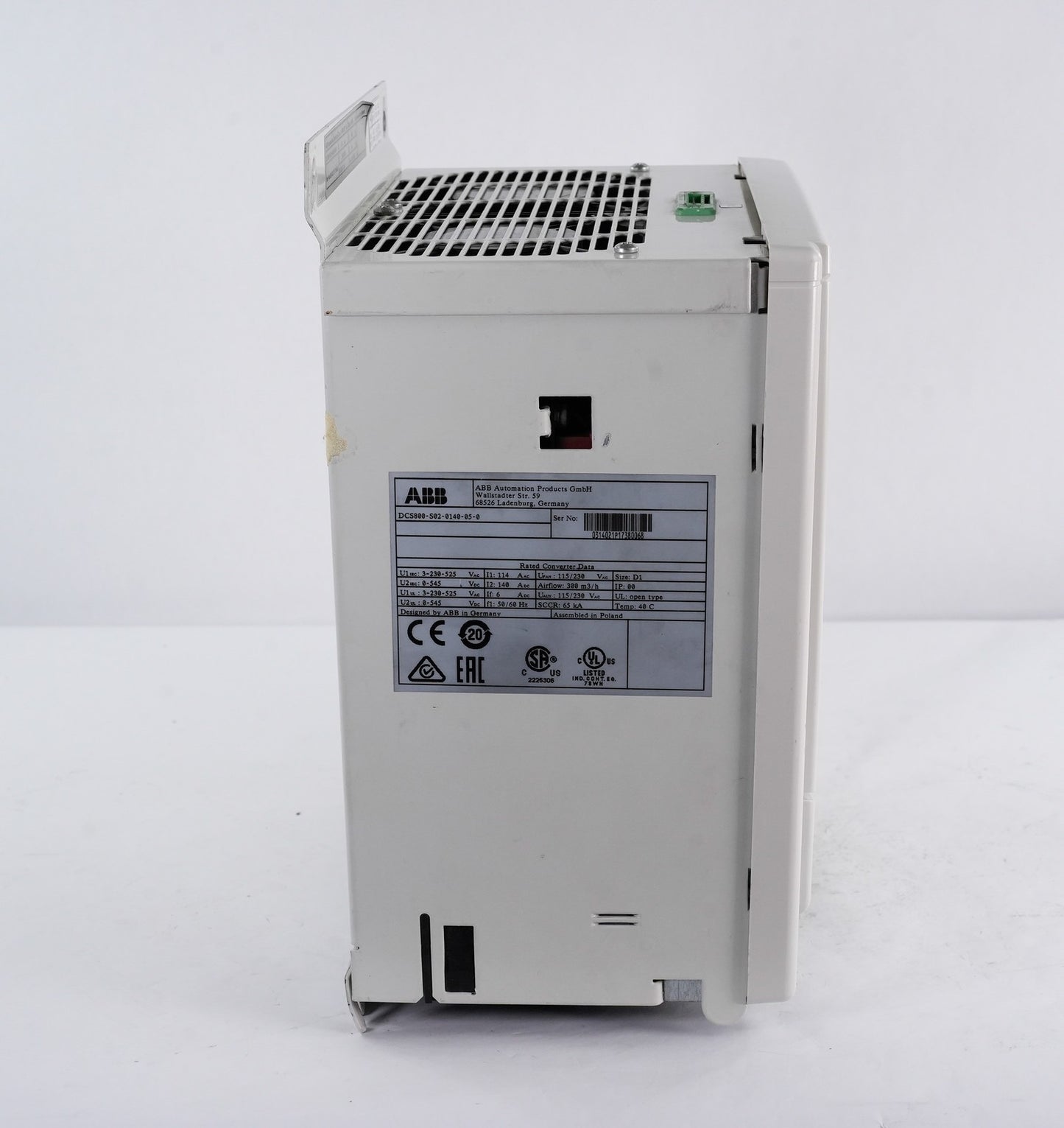 ABB DCS800-S02-0140-05-0 DC Drive 140A 545VDC 3-Phase DCS800S020140050