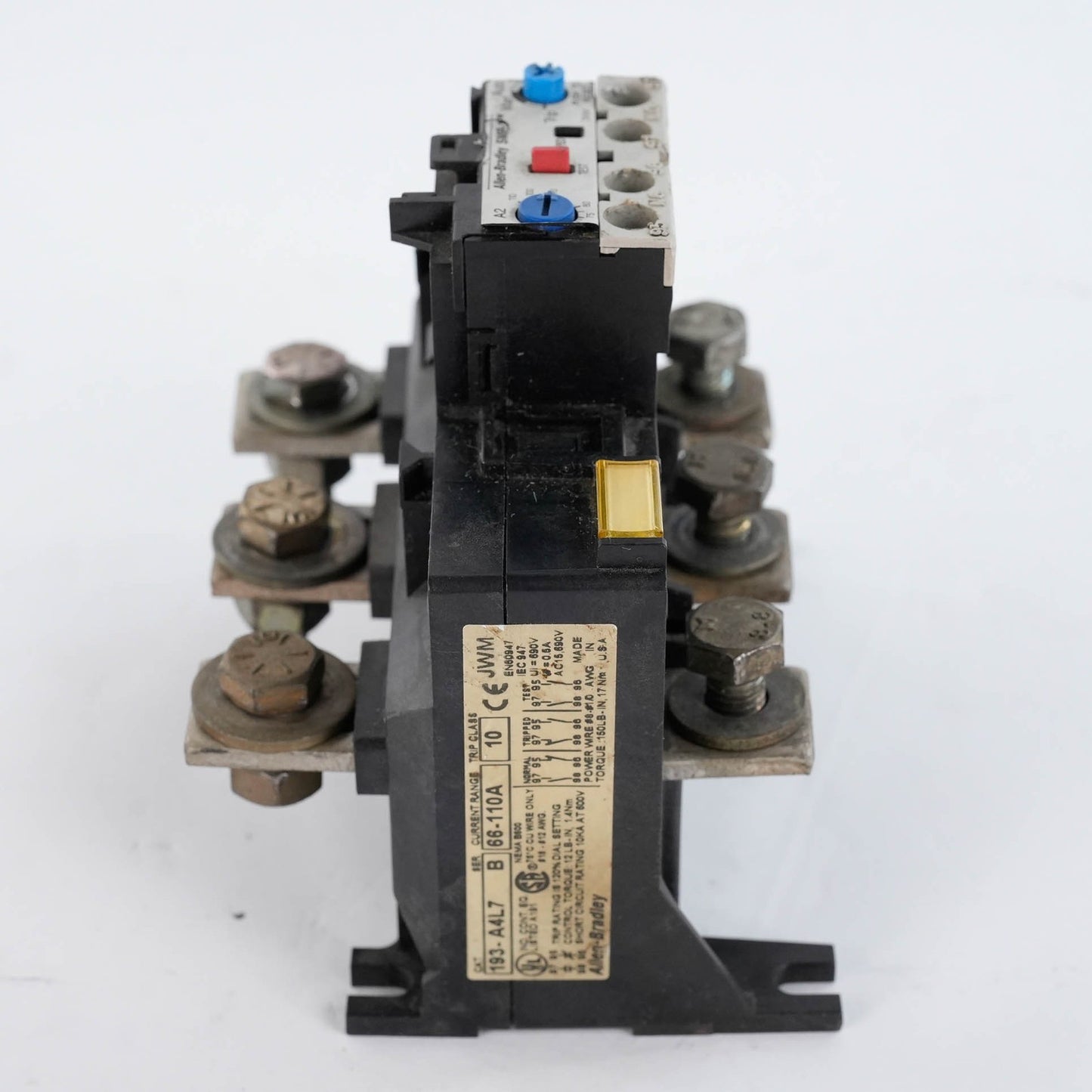 Allen Bradley 193-A4L7 /B Overload Relay 1.0-5.0A Trip Class 10 193A4L7 600VAC