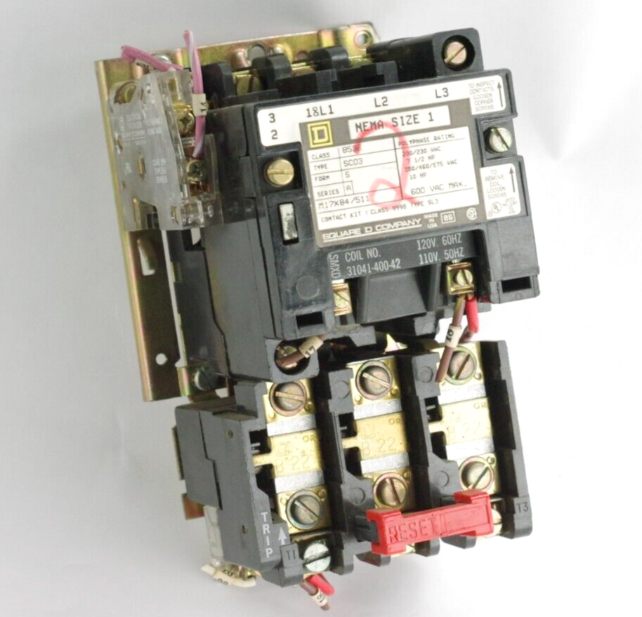 Square D 8536 Motor Starter Type SC03 Coil No. 31041-400-42 120V 60Hz ...