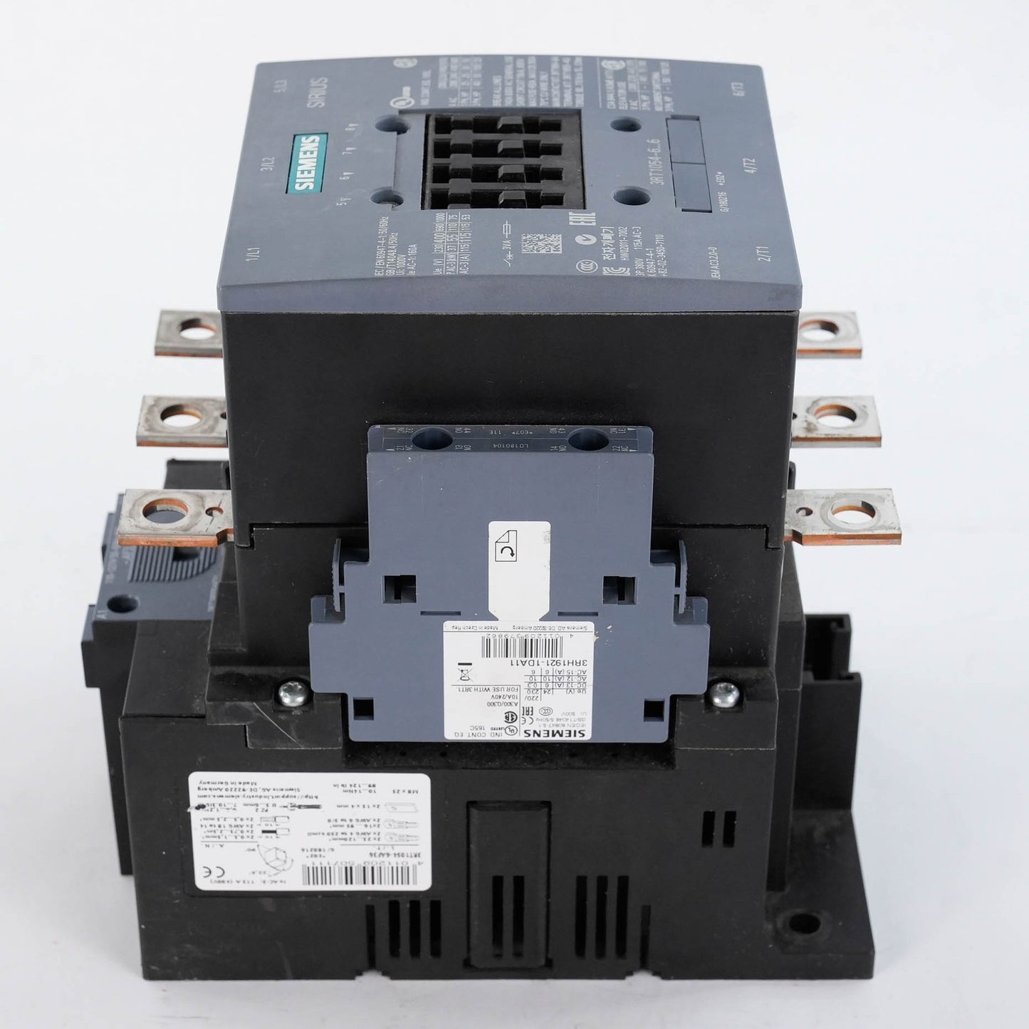 Siemens 3RT1054-6AF36 Sirius Contactor 3-Pole 115A 110-127V AC/DC 3RT10546AF36