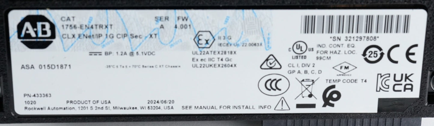 Allen Bradley 1756-EN4TRXT /A ControlLogix 2-Port 1G EtherNet Interface Module
