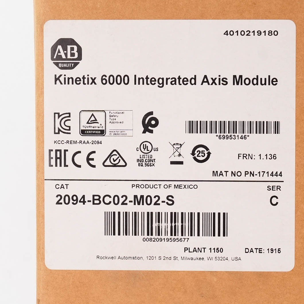 Allen Bradley 2094-BC02-M02-S Ser C Kinetix 6000 460V 15A Axis Module - Open Box