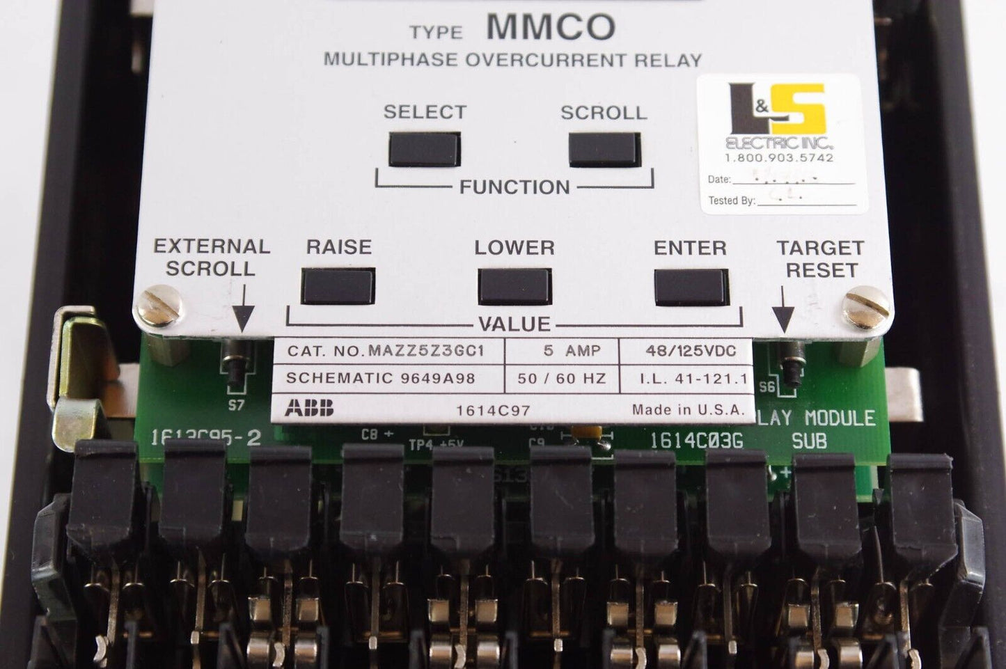 ABB MAZZ5Z3GC1 Type MMCO Multiphase Overcurrent Relay 5 Amp -  Damaged Plastic