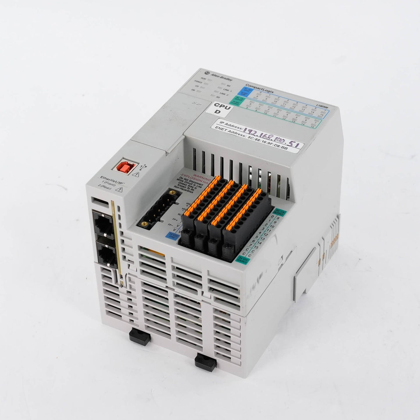 Allen Bradley 1769-L18ERM-BB1B Ser B CompactLogix 0.5MB (retake pictures)
