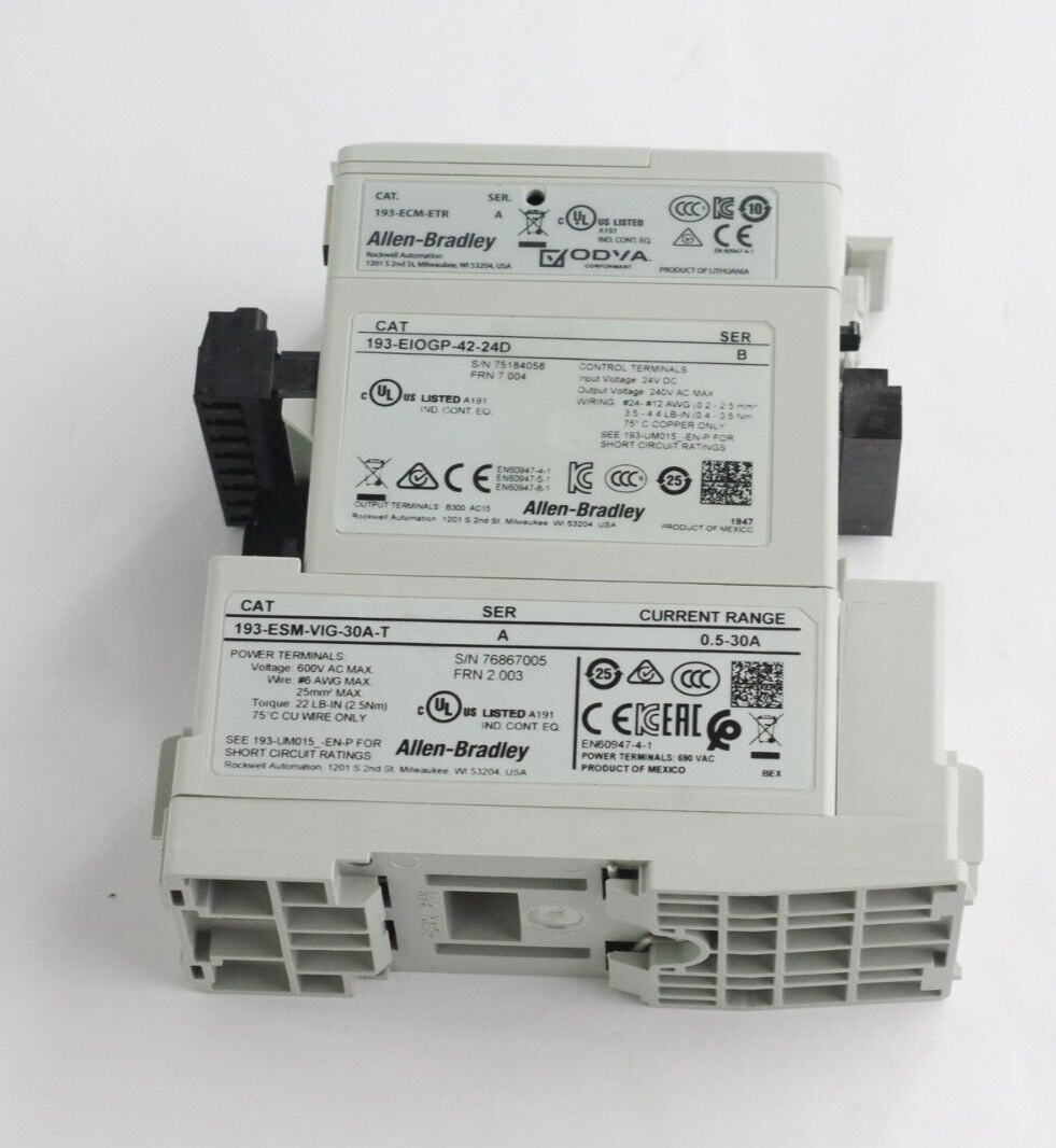 Allen Bradley 193-EIOGP-42-24D SER B + 193-esm-vig-30a-1 / ECM-ETR