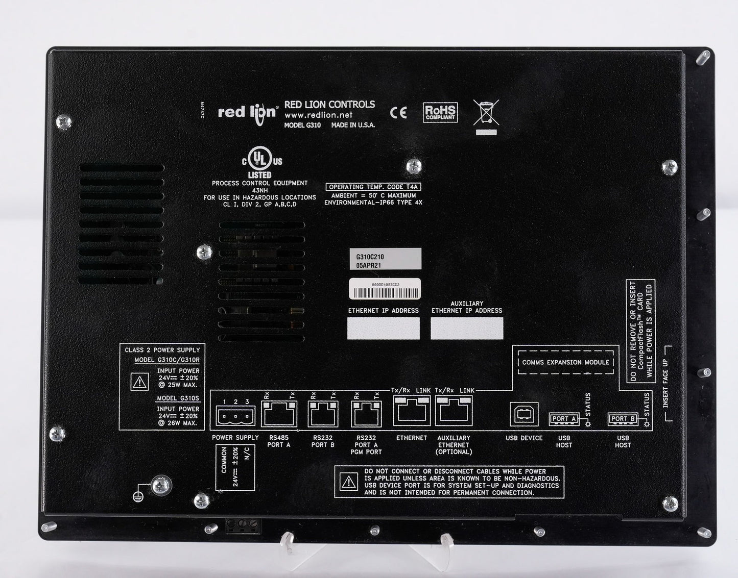 Red Lion Controls G310C210 G3 Series 10.4" HMI Operator Interface Display G310