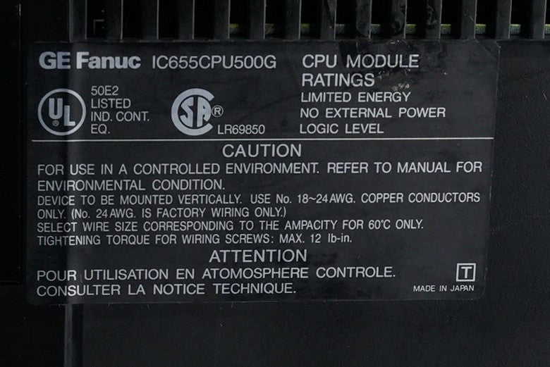 GE Fanuc IC655CPU500G GE Series 5 CPU Processor IC655CPU w/ Key - Open Box