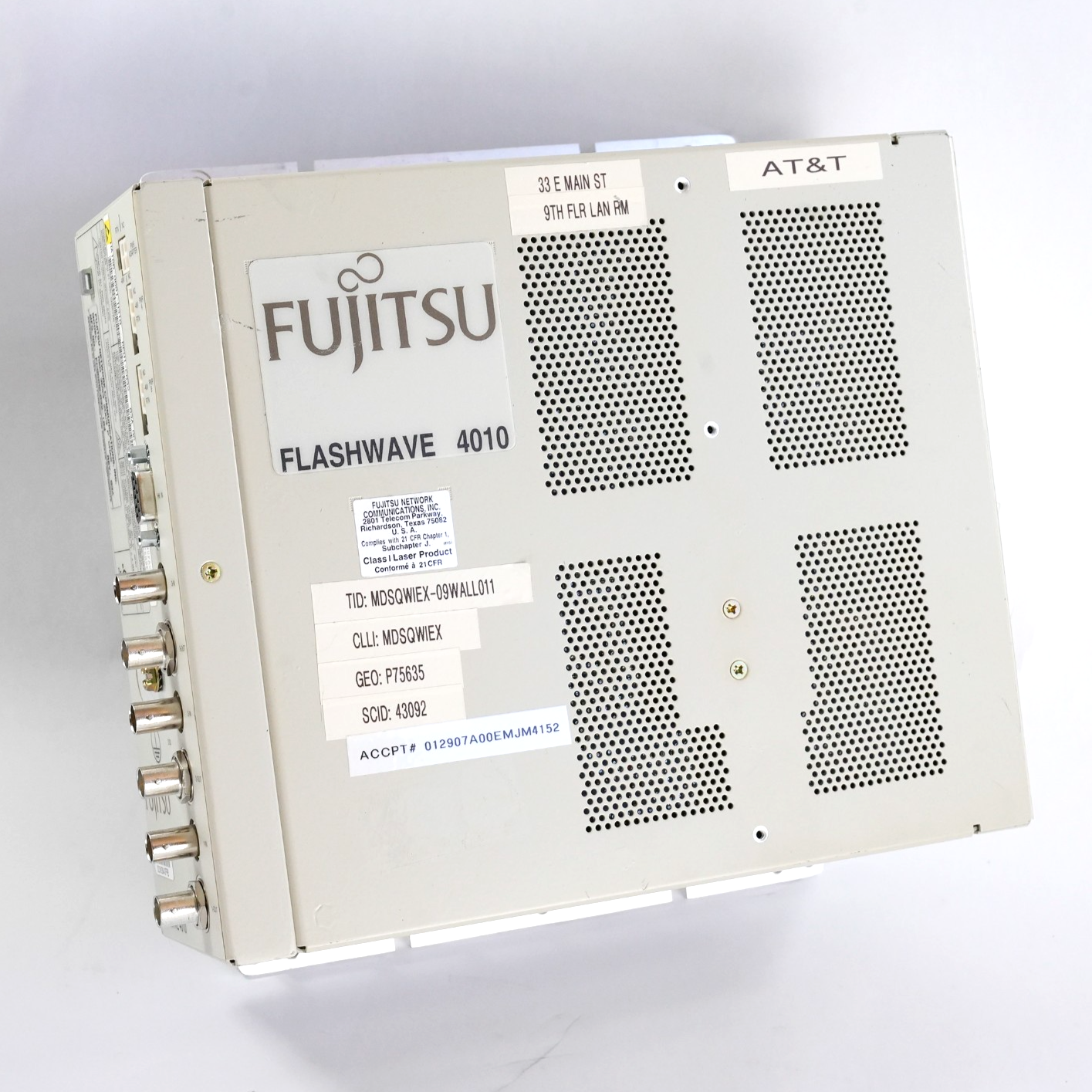 Fujitsu Flashwave Fujitsu Flashwave 4010 Chassis REM 3DS3 20C3 P CHAS FC9688C032-I04 REV ...