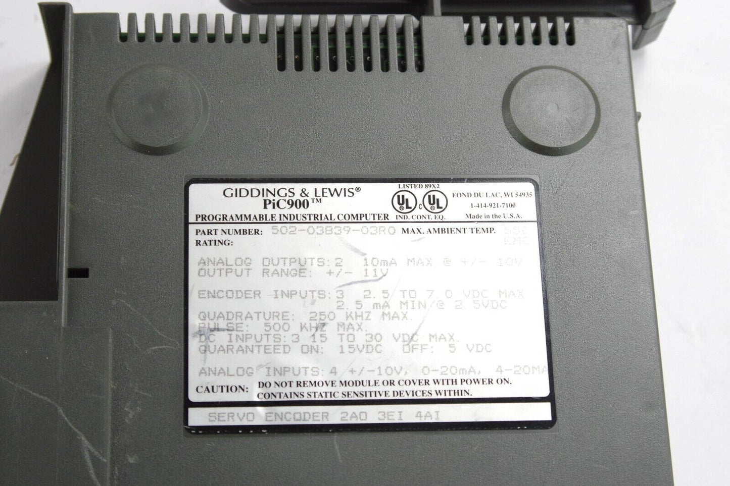 GIDDINGS & LEWIS PiC900 502-03839-03R0 / 5020383903R0 Analog Output Module