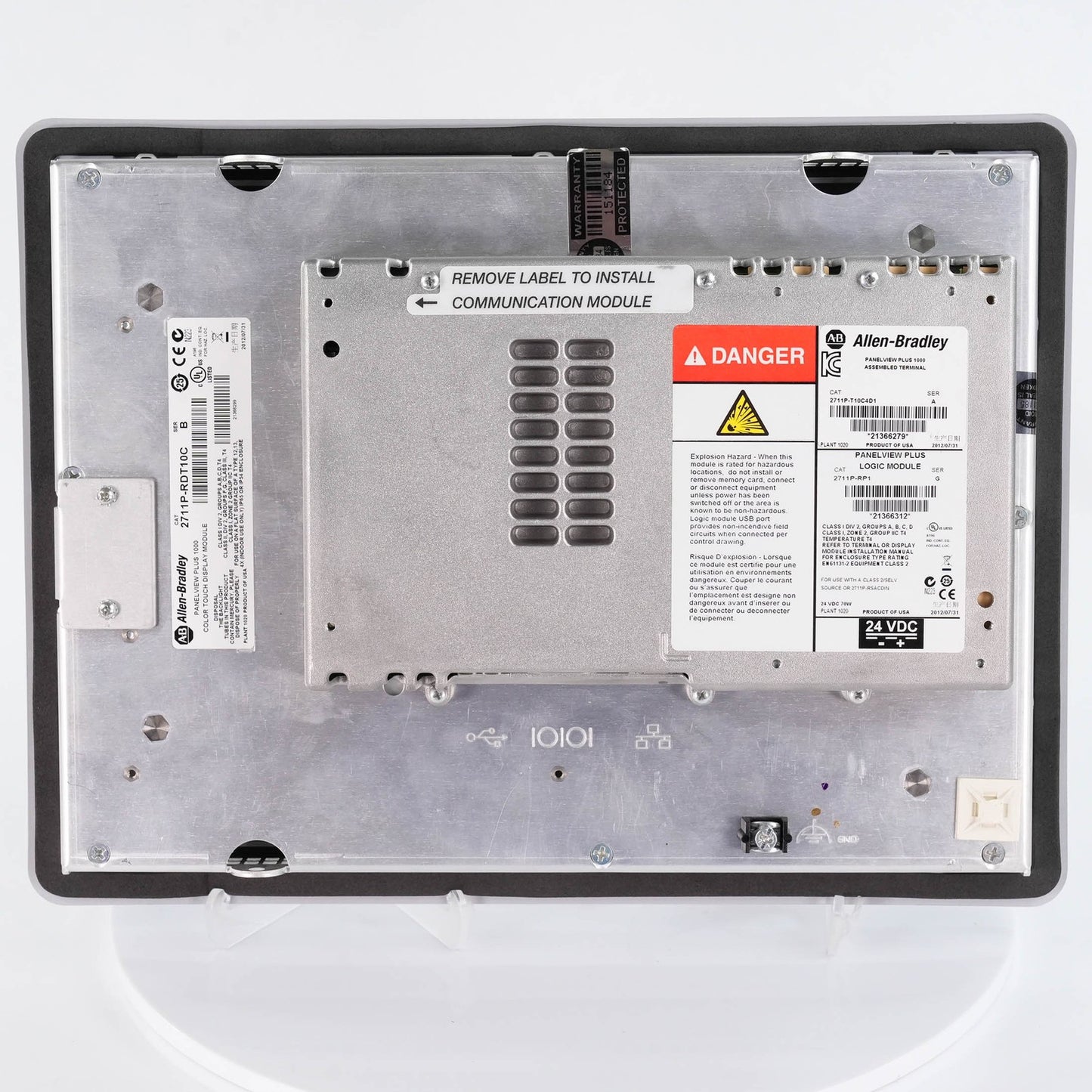 Allen Bradley 2711P-T10C4D1 Ser A PanelView Plus 1000 Color Touch 24VDC 10 RP1 G