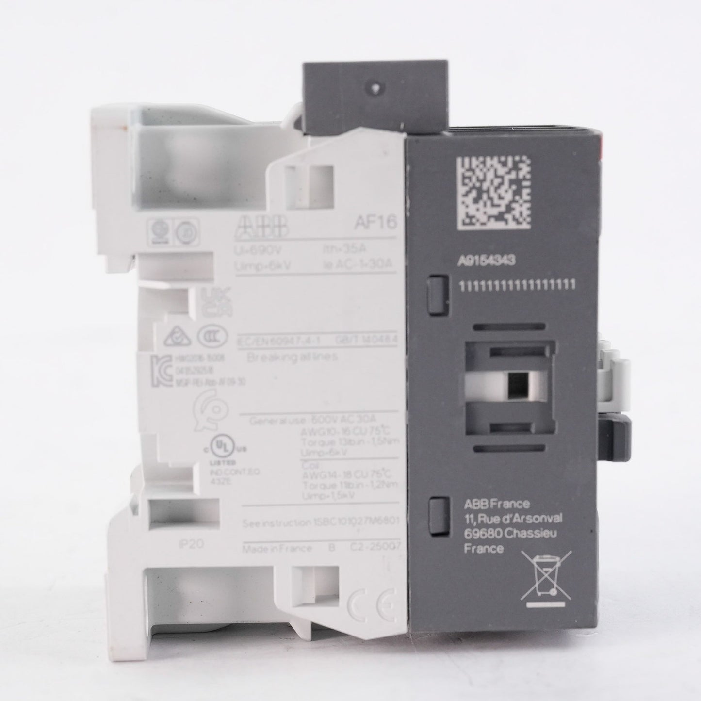 ABB 1SBL177501R1300 AF16-22-00-13 3-Pole Contactor 100-250V 50/60Hz