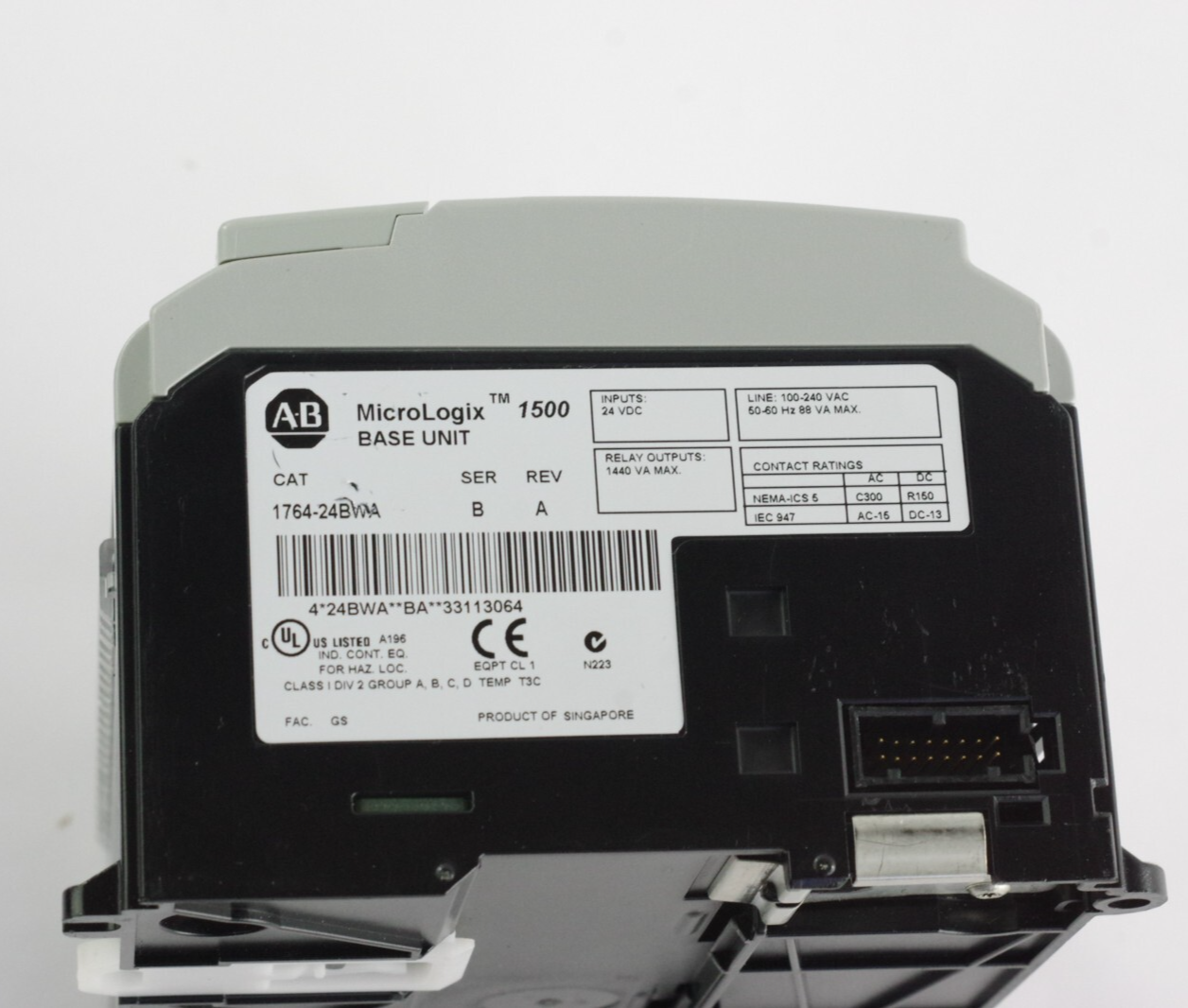 Allen Bradley 1764-24BWA /B 1764-LRP /C 1769-ECR /A MicroLogix 1500 Control