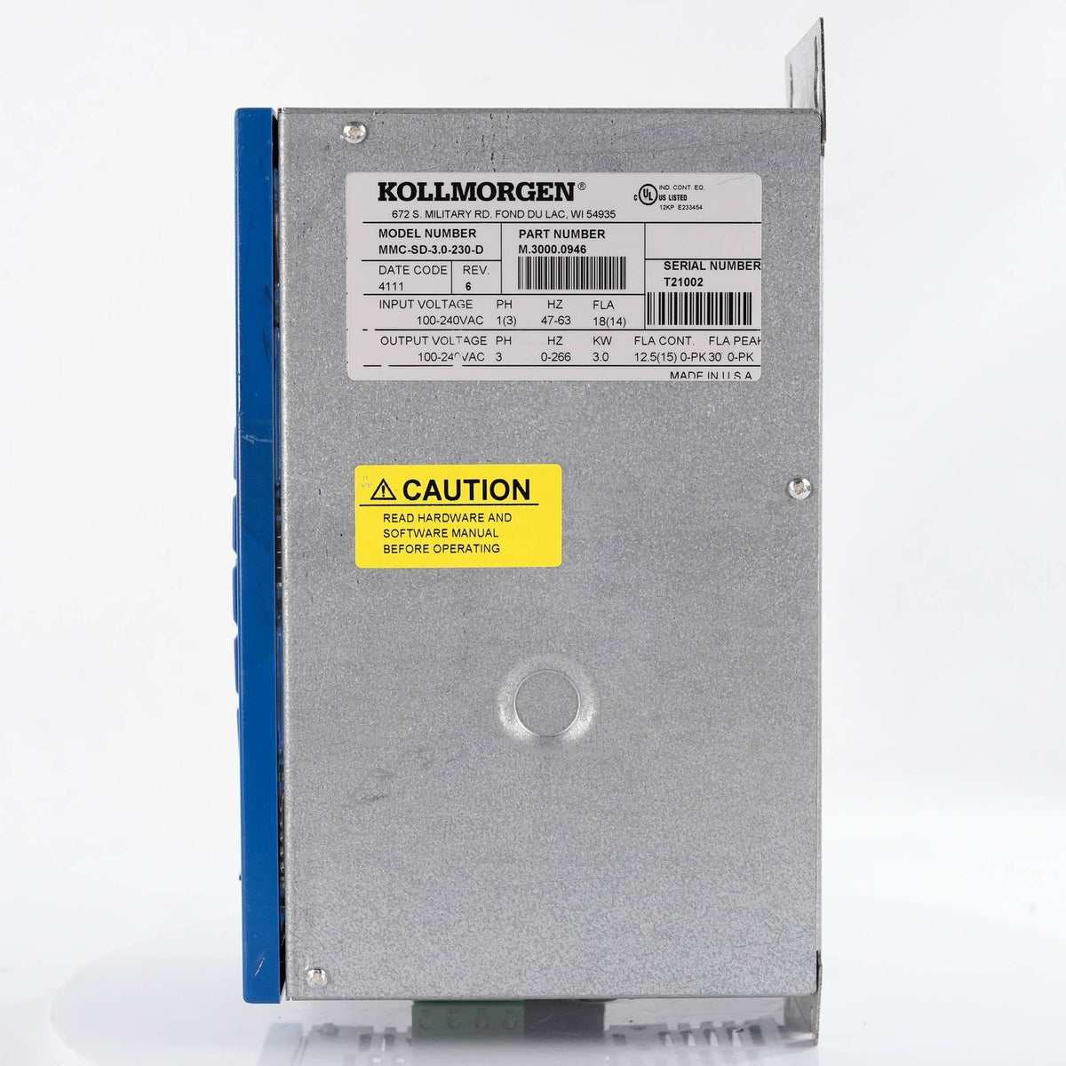 Kollmorgen MMC-SD-3.0-230D Digital Servo Drive 230V 3A MMCSD3.0230D Control Unit