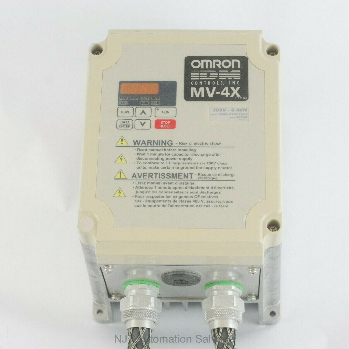 OMRON IDM CIMR-V7CU20P4 CIMRV7CU20P4 MV-4X 200V Drive .4KW 20P44