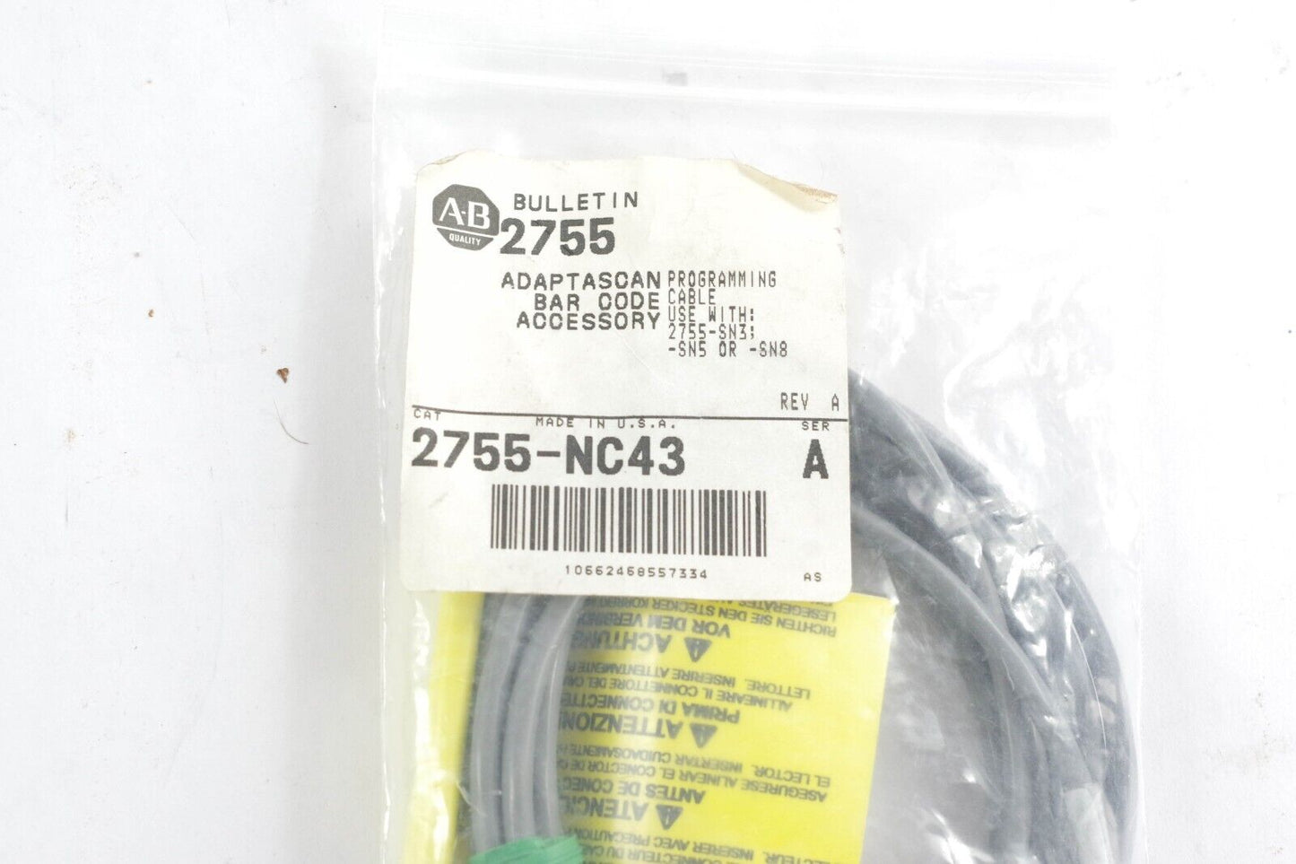 Allen-Bradley 2755-NC43 Ser. A Adaptascan Programming Cable