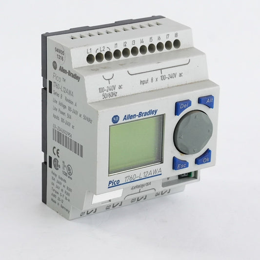 Allen Bradley 1760-L12AWA /B Rev A Pico Controller 120-240VAC 50/60Hz 1760L12AWA