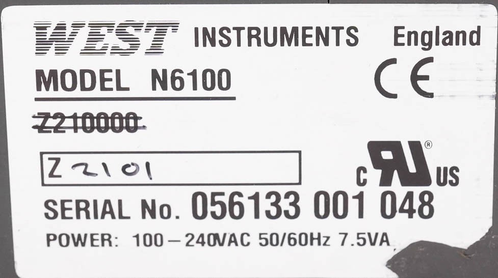 West N6100 1/16 DIN PID Temperature Controller 100-240VAC N6100