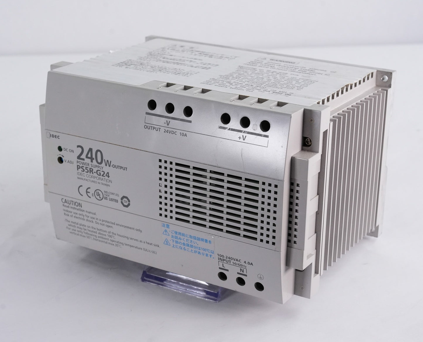 IDEC PS5R-G24 Power Supply 240W Output 24VDC 10A 100-240VAC 4.0A 50/60Hz Input