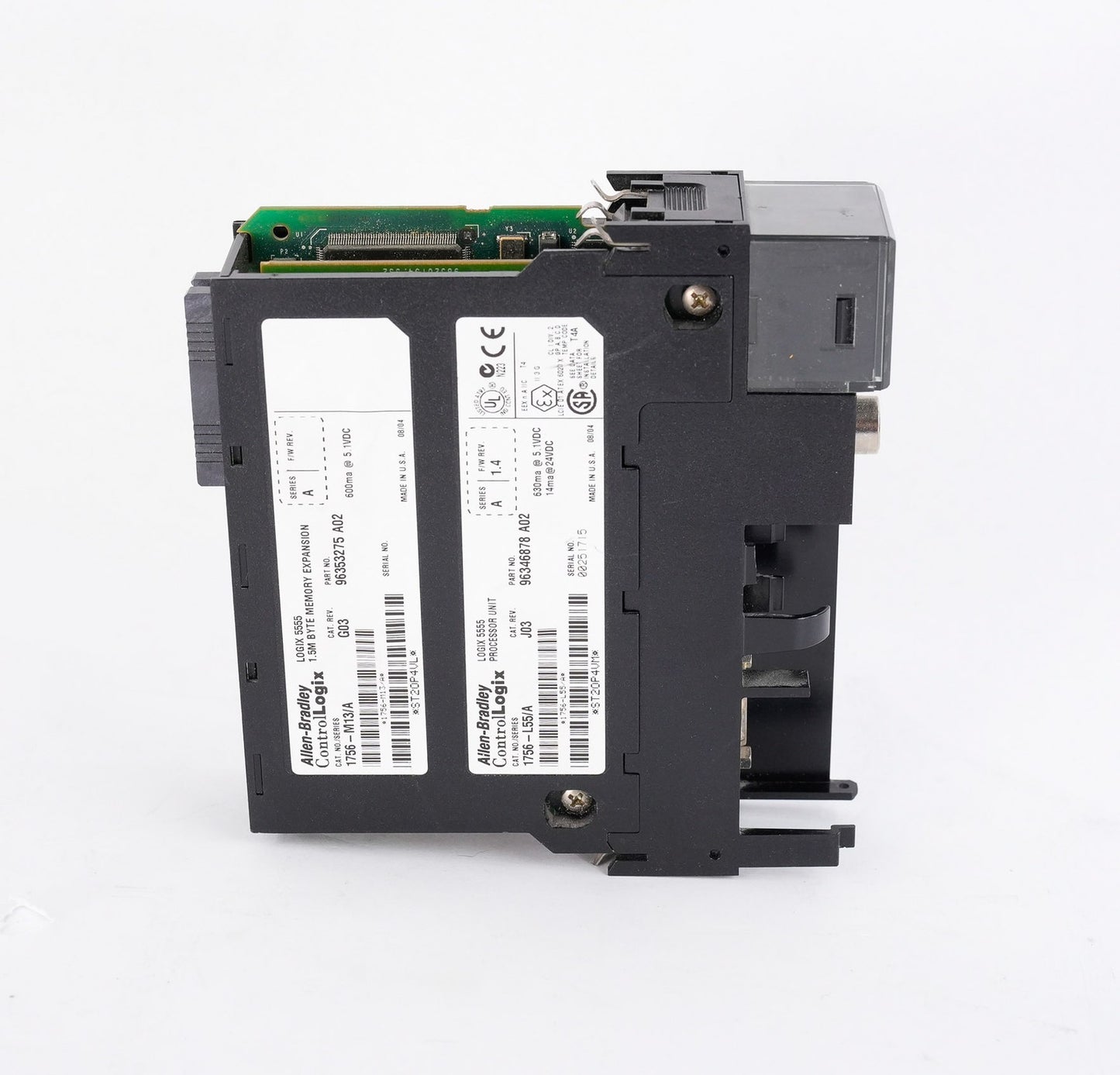 Allen Bradley 1756-L55/A ControlLogix 5555 Processor + 1756-M13/A Memory Module