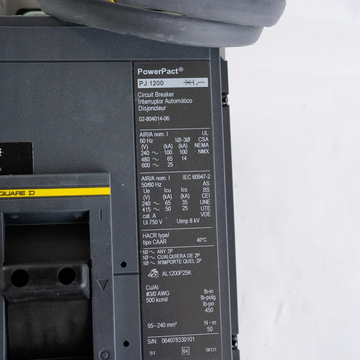 Square D 02-804014-06 PJ1200 Powerpact Circuit Breaker 0280401406 With Box