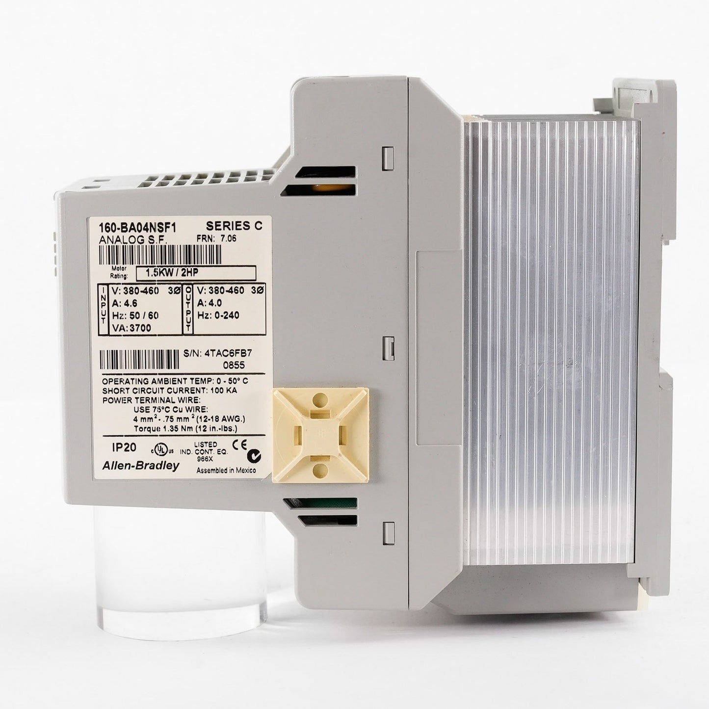 Allen Bradley 160-BA04NSF1 /C 3-Phase AC Drive 380-460V 1.5kW 160BA04NSF1