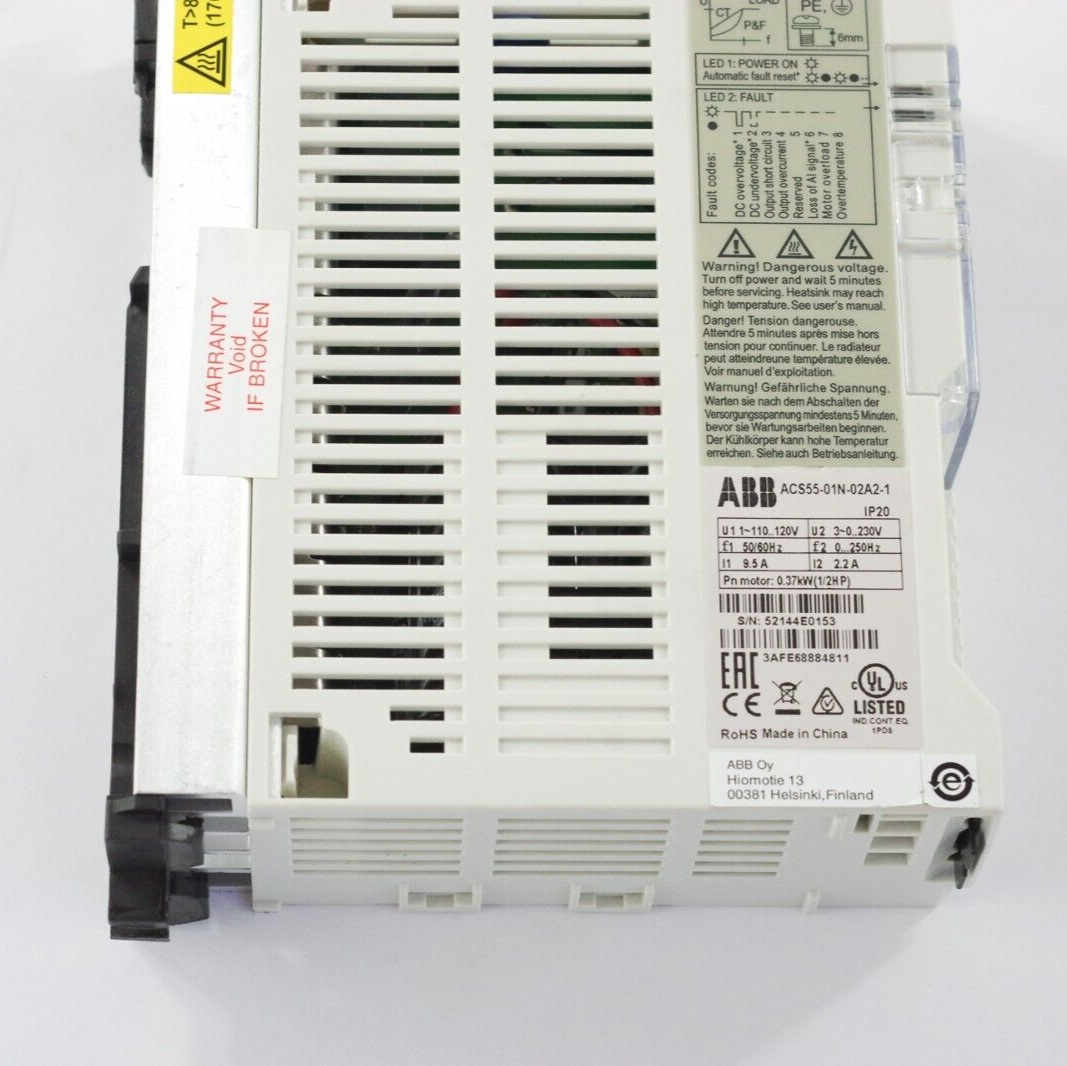 ABB ACS55-01N-02A2-1 Variable Frequency 1/2HP Drive AC motor Speed Controller