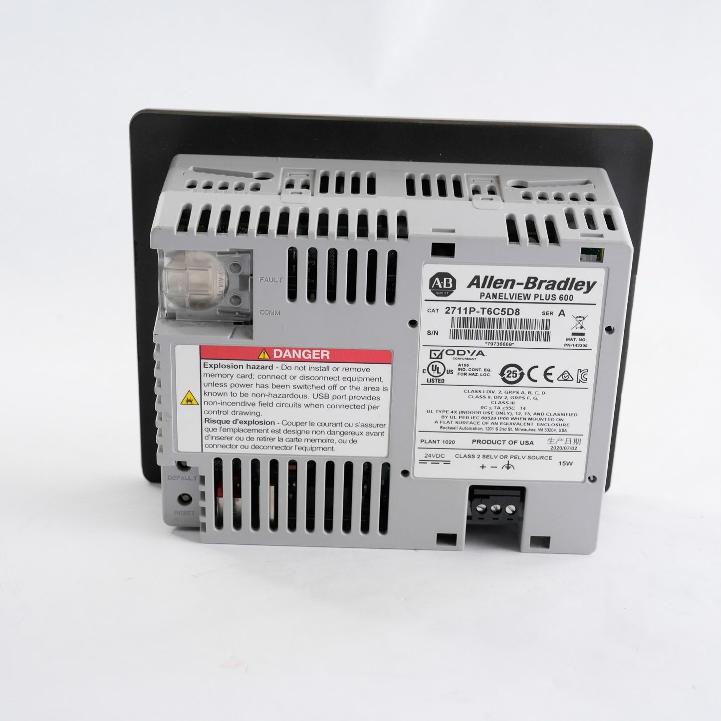 Allen Bradley 2711P-T6C5D8 Ser A PanelView Plus 600 Terminal - Refurbished