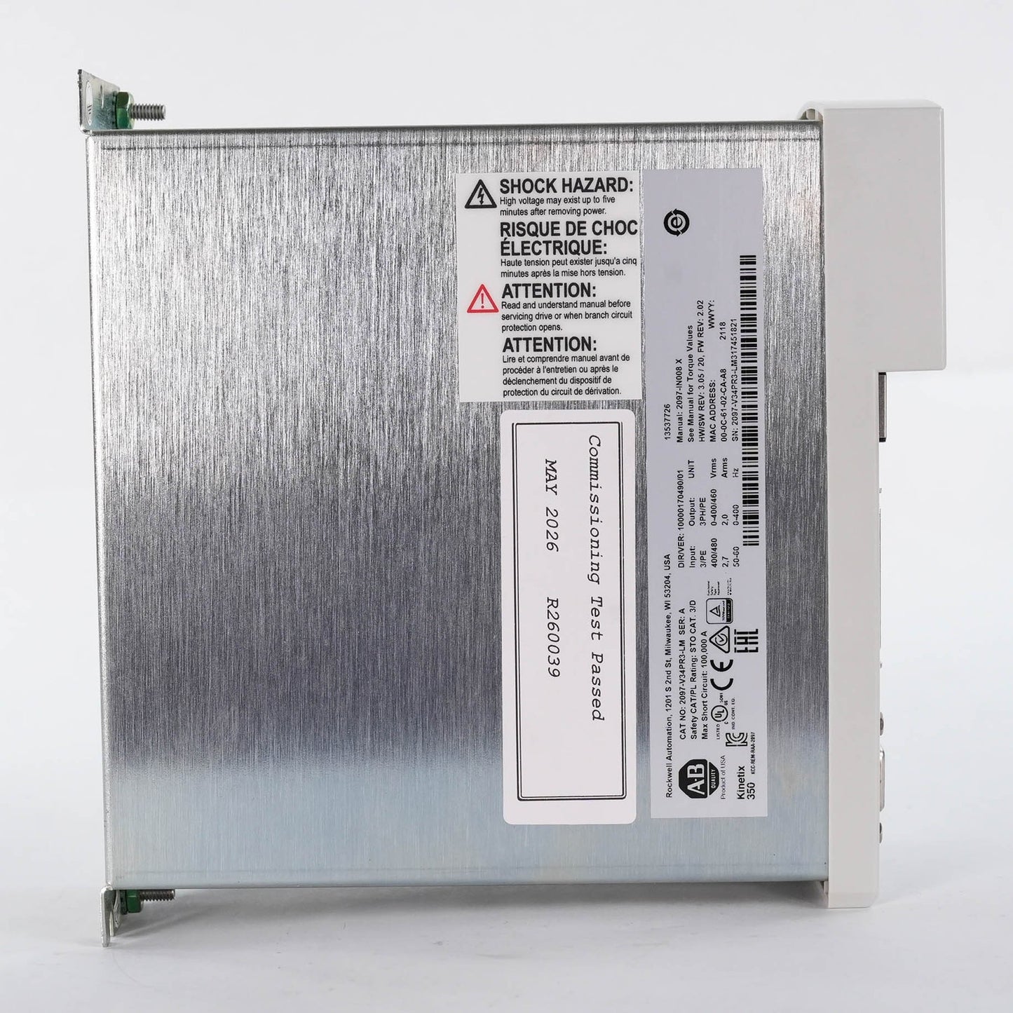 Allen Bradley 2097-V34PR3-LM Ser A Kinetix 350 Servo Drive 480V 2A 2097V34PR3LM