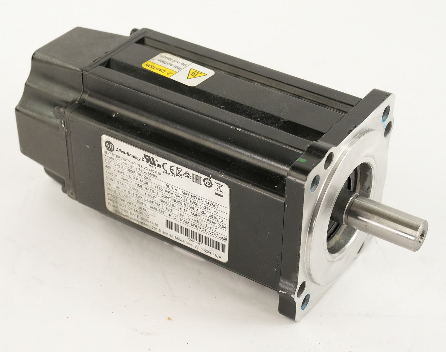 Allen Bradley VPL-B1003F-PK12AA /A Inverter Duty AC Servo Motor 480V 3-Phase