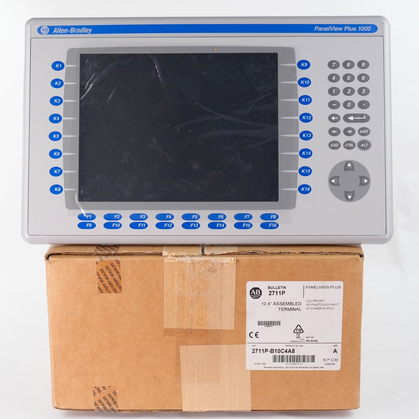 Allen Bradley 2711P-B10C4A8 Ser A PanelView Plus 1000 Color RP8A 2711p-RDB10C