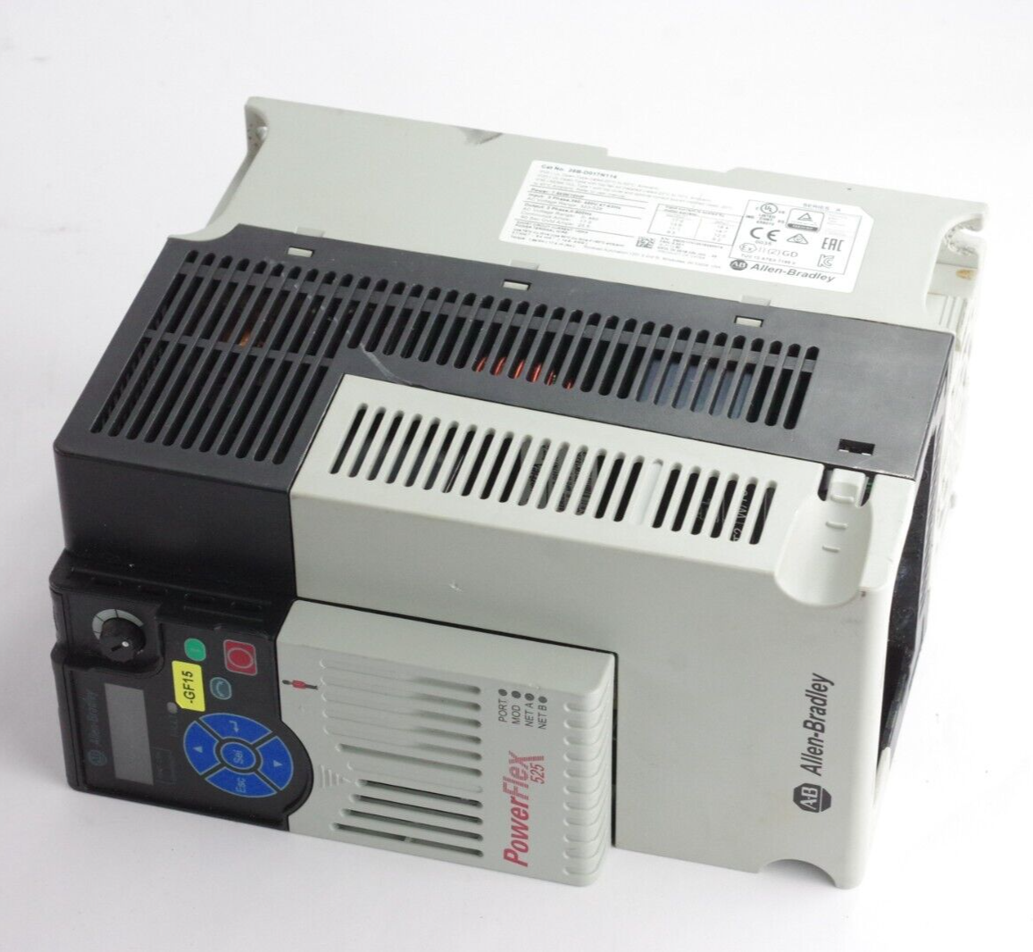 Allen Bradley 25B-D017N114 PowerFlex 525 VFD 500Hz 10Hp 460v 17A F/W 5.001 Ser A