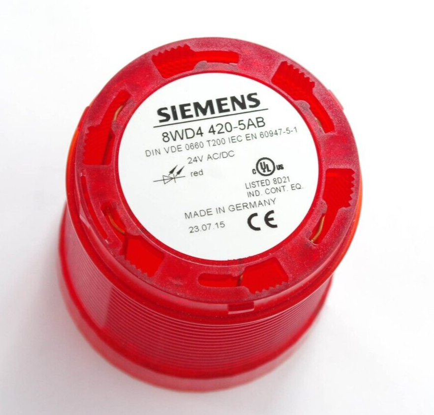 Siemens 8WD4 420-5AB / 8WD44205AB Red Stack Light 24V DC/AC 60947-5-1