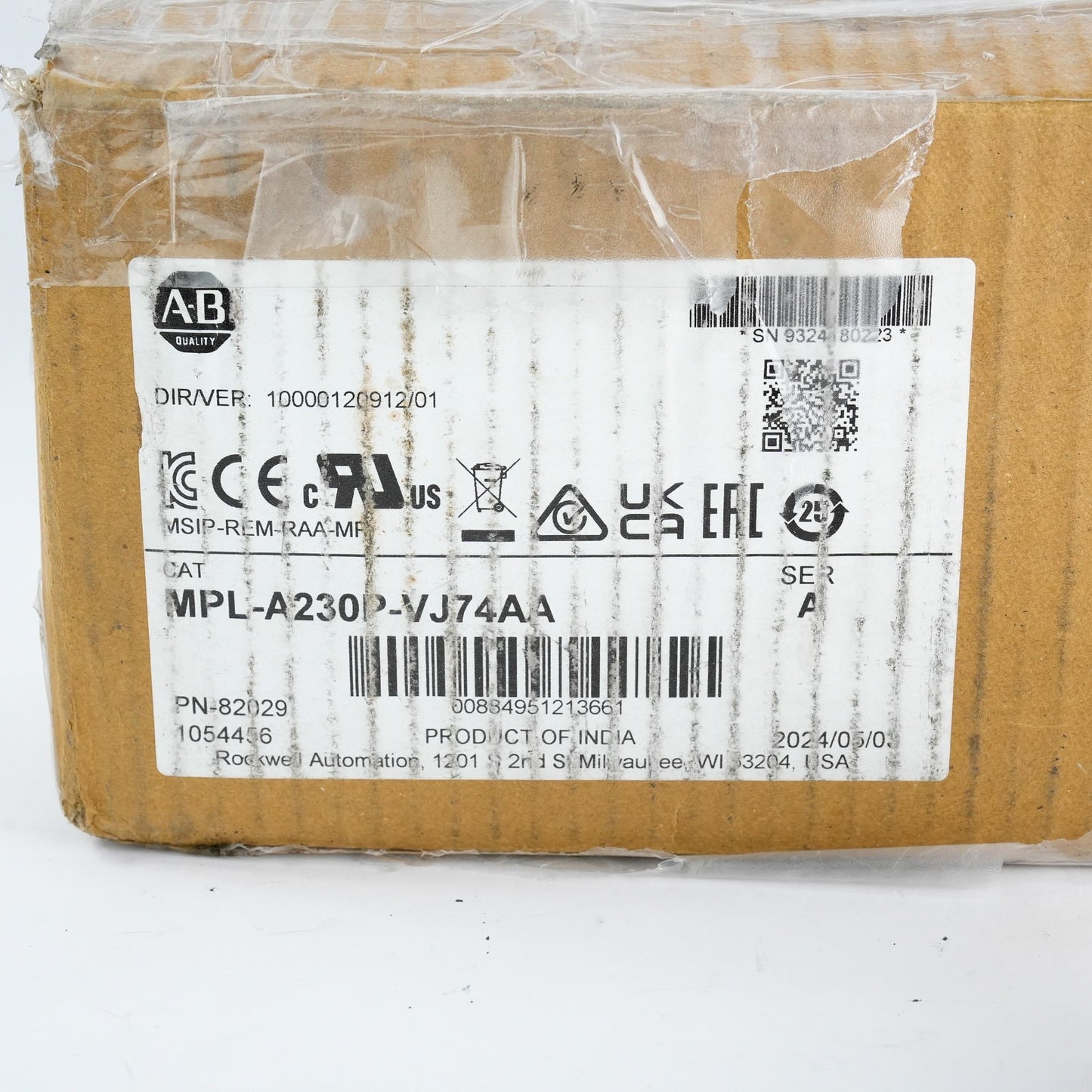 Allen Bradley MPL-A230P-VJ74AA /A Kinetix Servo Motor MPLA230PVJ74AA