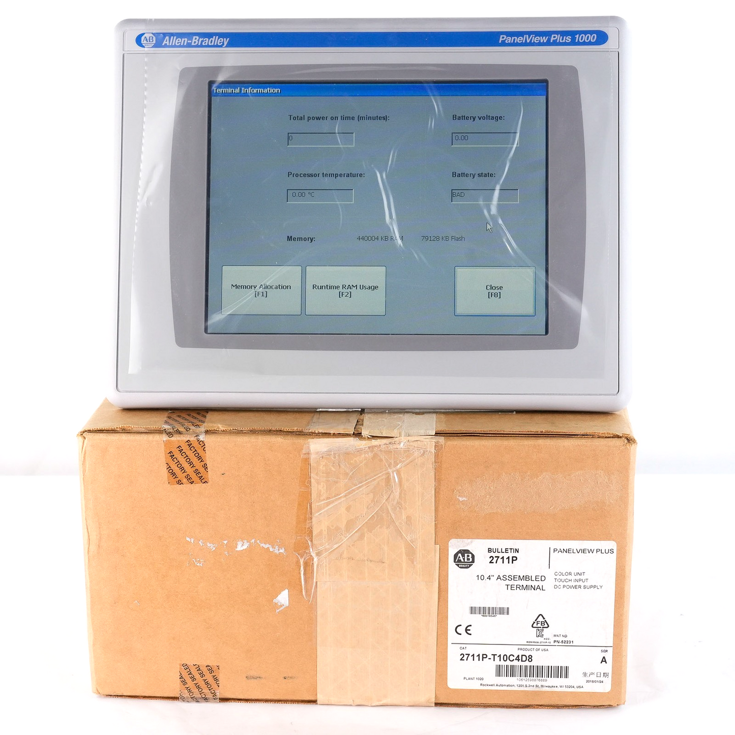 Allen Bradley 2711P-T10C4D8 /A PanelView Plus 1000 + RP8D/B
