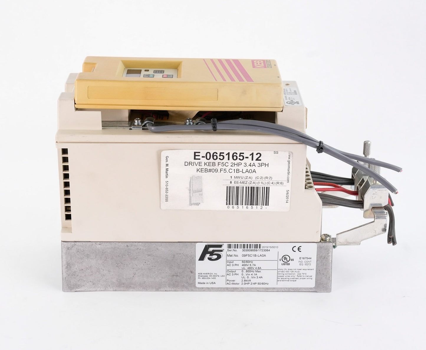 KEB Combivert 09.F5.C1B-LA0A AC Drive F5C 2HP 3.4A 3-Phase 09F5C1BLA0A
