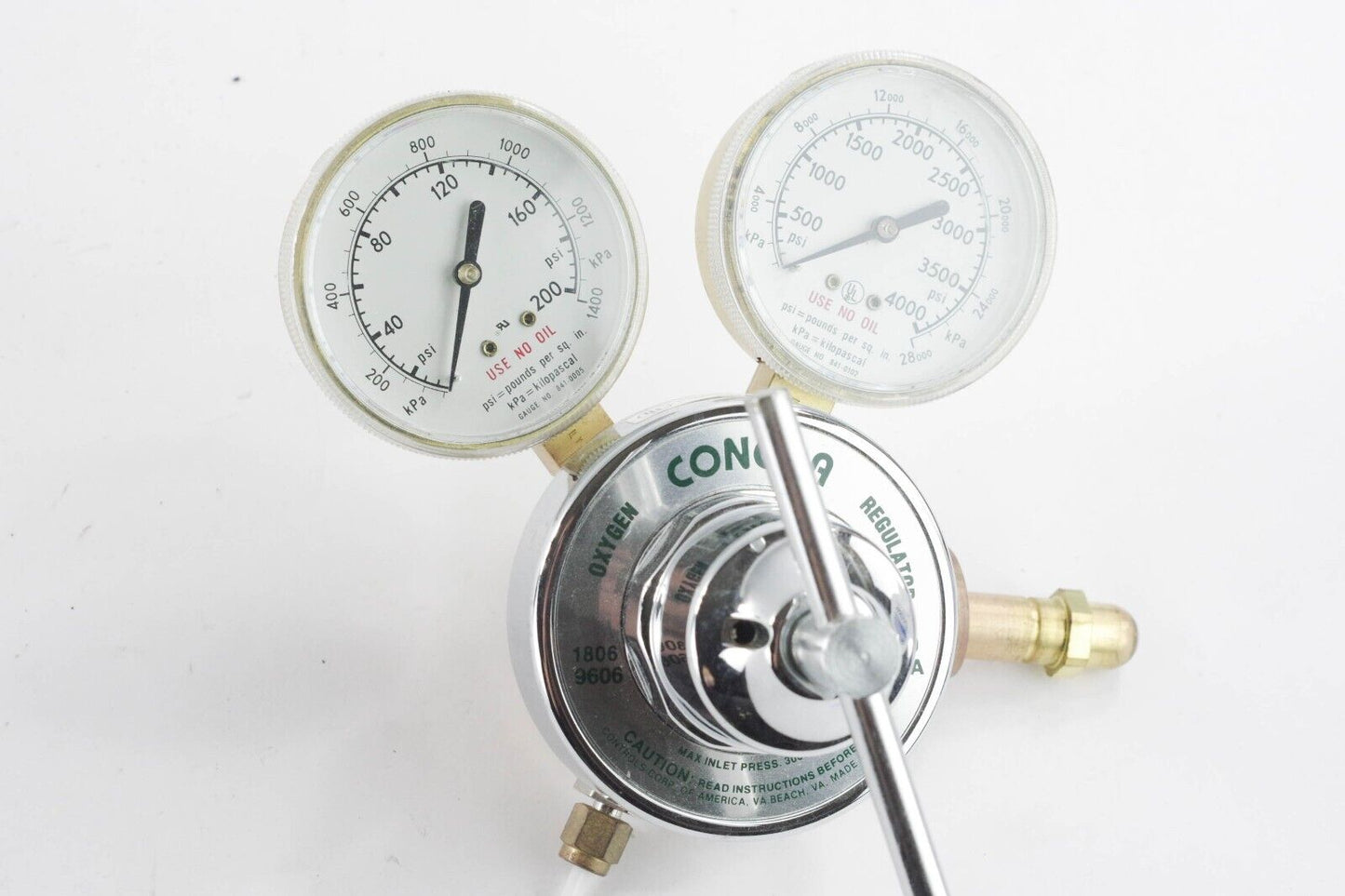 Concoa 1806-9606 Single Stage Oxygen Regulator 200 & 4000 PSIG 540 CGA