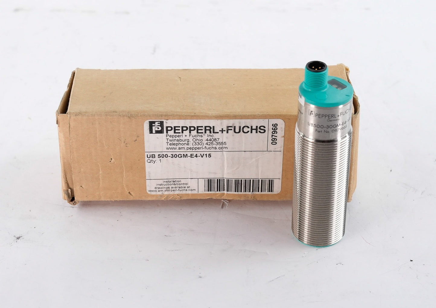Pepperl+Fuchs UB500-30GM-E4-V15 Ultrasonic Sensor 097966S - Open Box