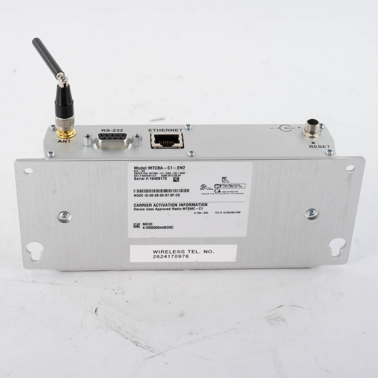 MultiTech MTCBA-C1-EN2 CDMA Ethernet Cellular Modem 5VDC 10/100BaseT MTCBAC1EN2
