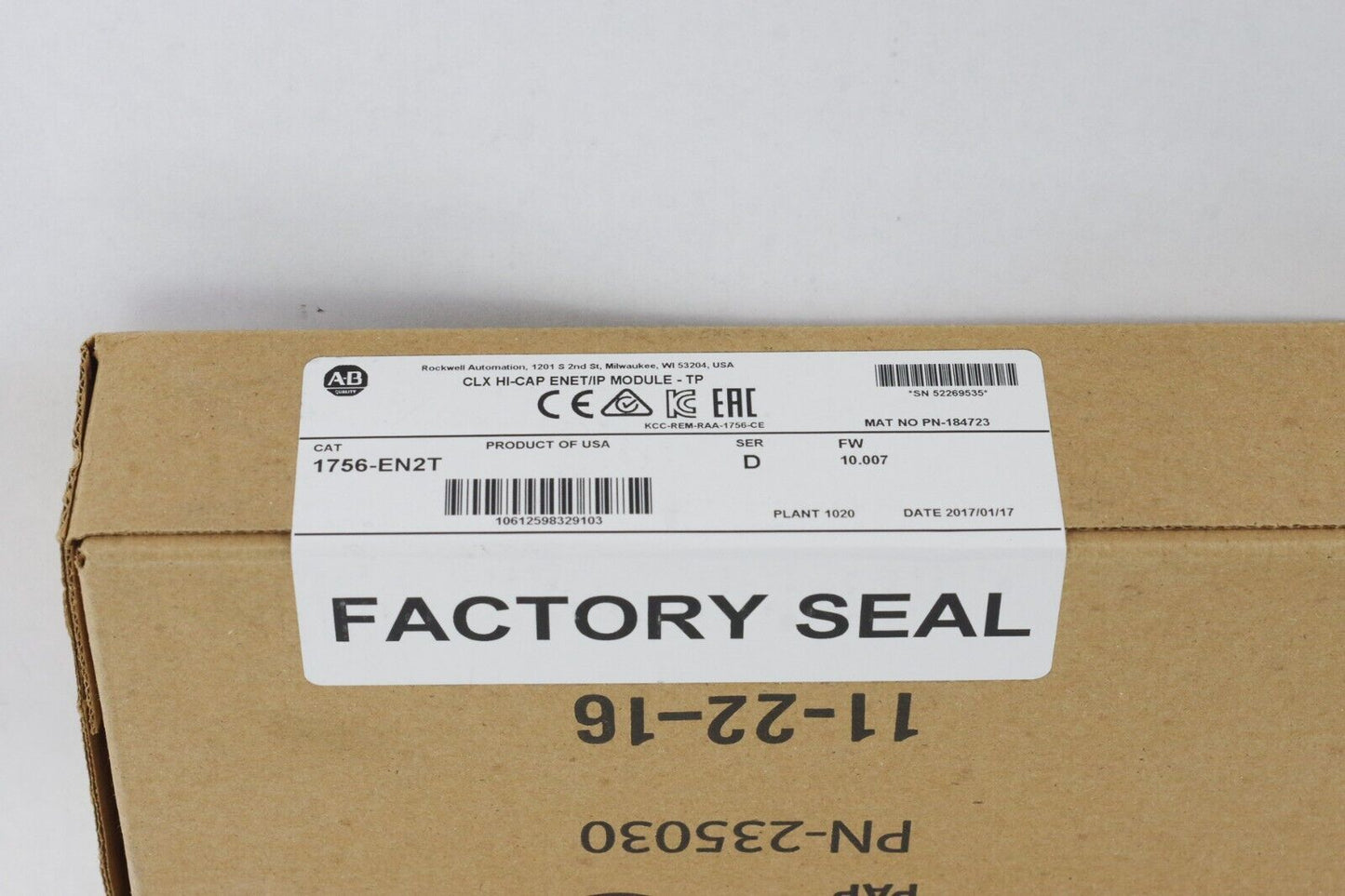 Allen Bradley 1756-EN2T /D Communication Module SER D - New Sealed Surplus