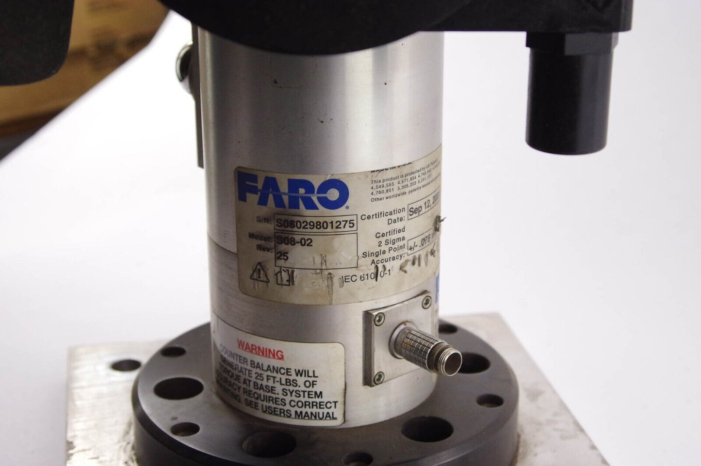 Faro S08-02 / S0802 Portable Arm Coordinate Measuring Machine Silver (Untested)